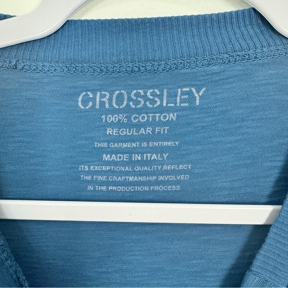 Crossley Women’s Blue Lightweight Cotton Knit Long Sleeve V-Neck Shirt | Size L - Picture 4 of 9